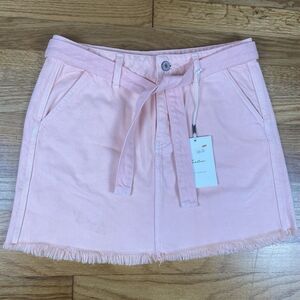 Kancan Women’s Size Medium Pink Denim Skirt Tie Waist Boutique NWT